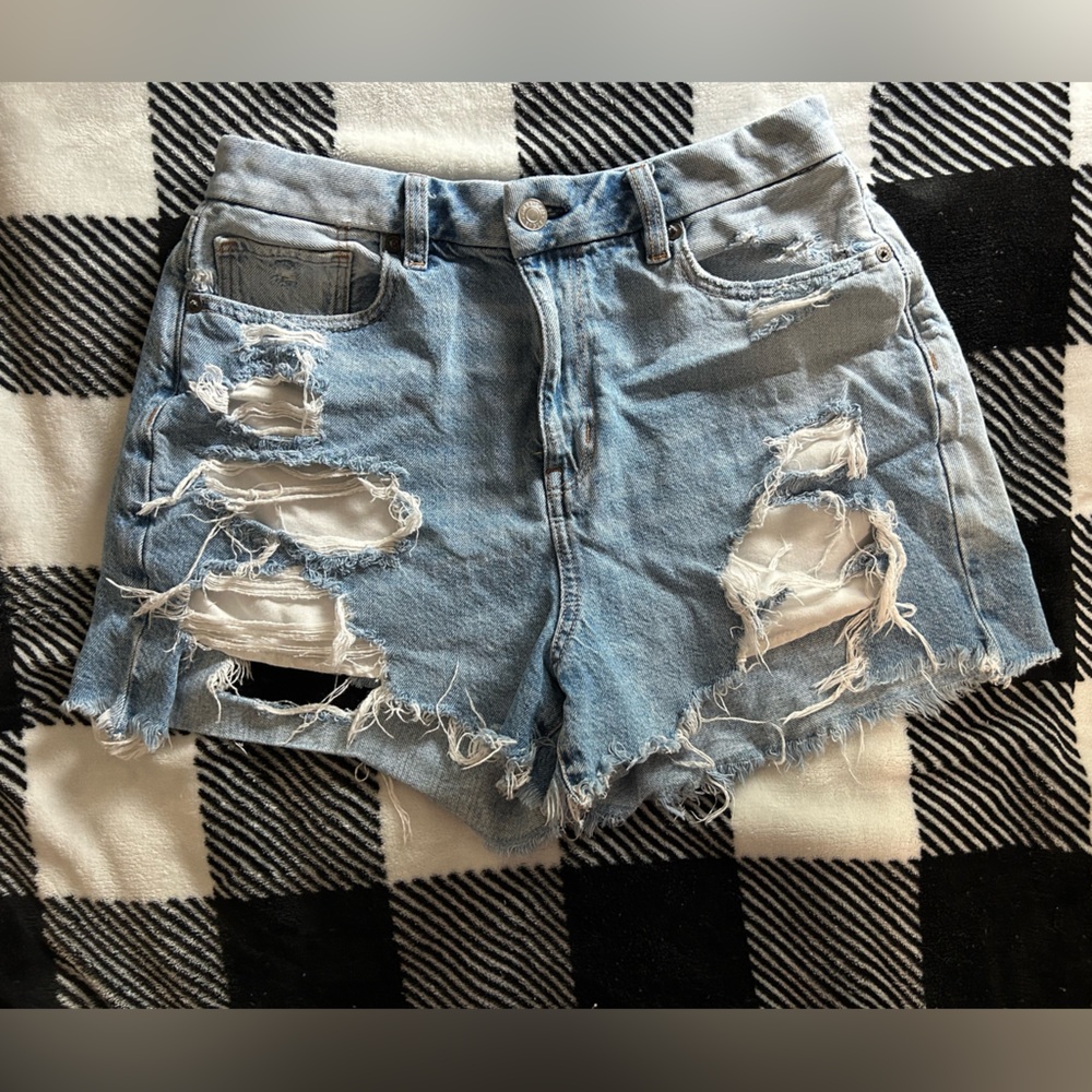Distressed American Eagle Light Jean Shorts
